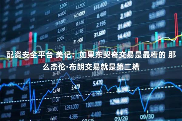 配资安全平台 美记：如果东契奇交易是最糟的 那么杰伦·布朗交易就是第二糟
